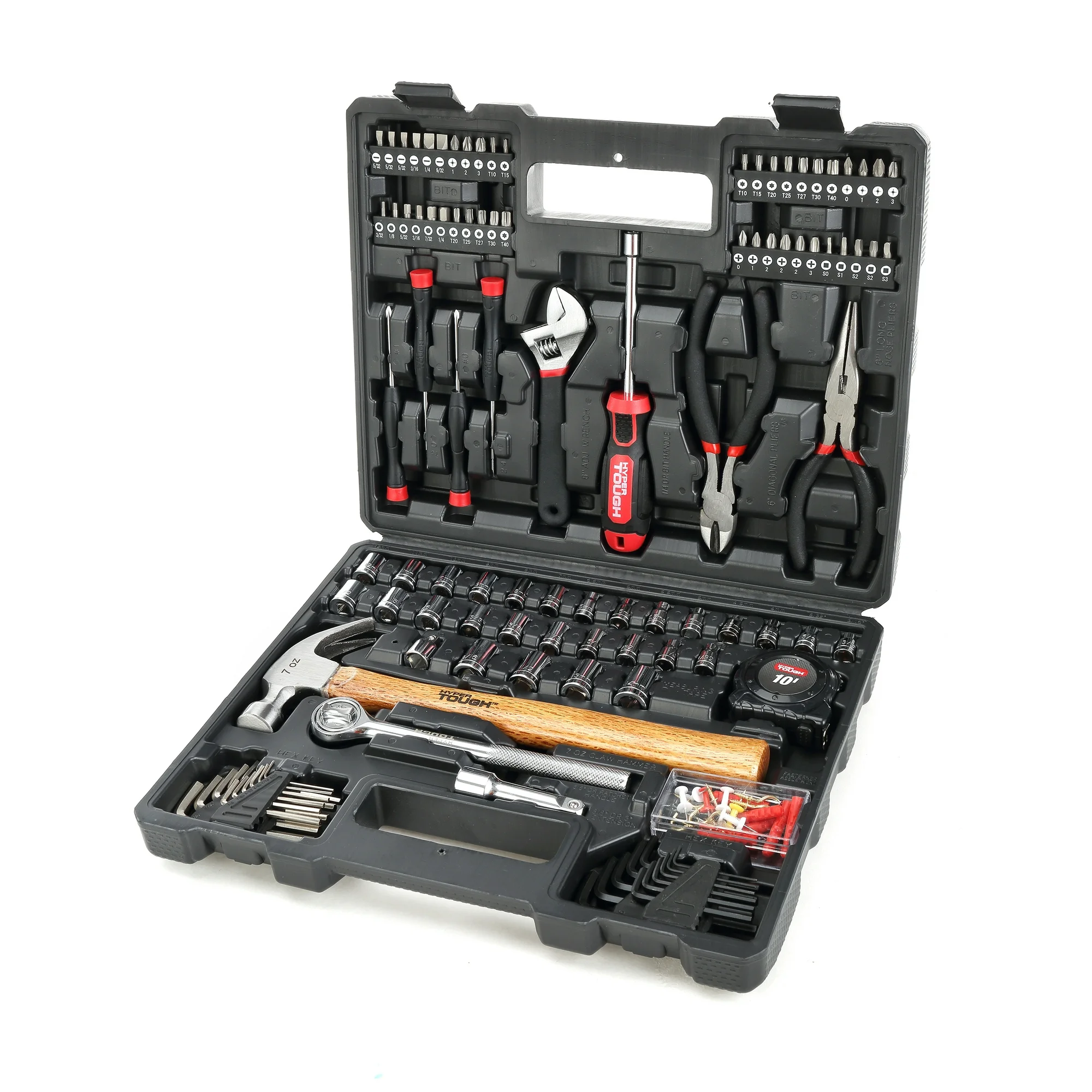 Hyper Tough 116pc Home Repair Tool Set, New, 11inX13inX3in 6.06lb (1)