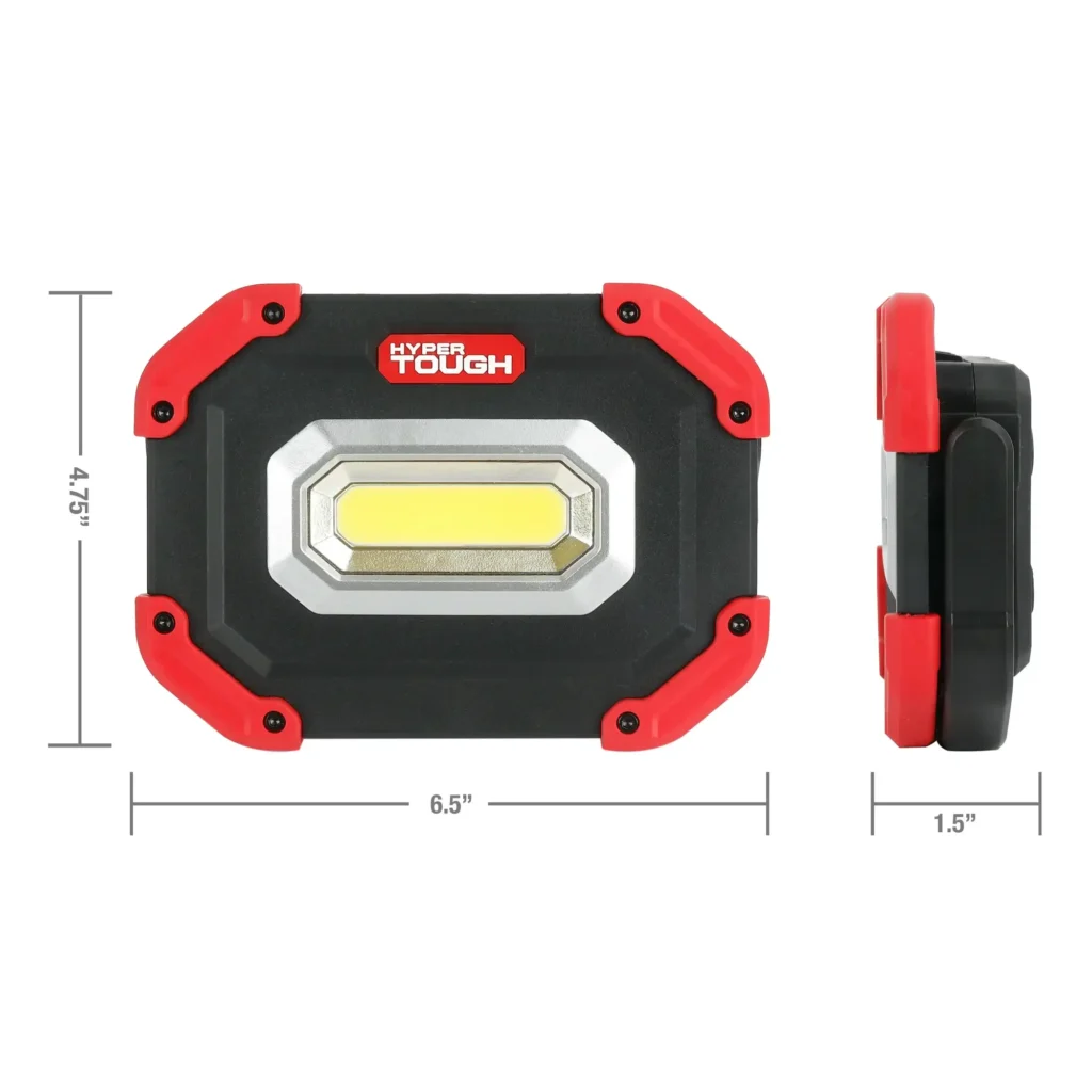 Hyper Tough 1200 Lumen LED Rechargeable Portable Work Light, Red, Black 2