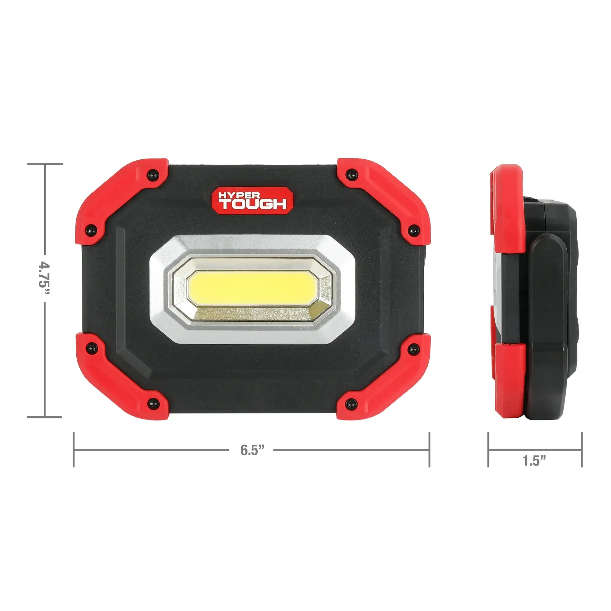 Hyper Tough 1200 Lumen LED Rechargeable Portable Work Light, Red, Black 2