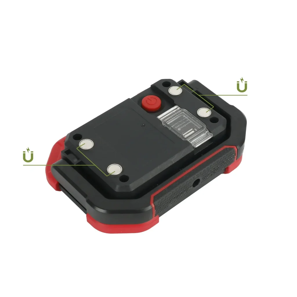 Hyper Tough 1200 Lumen LED Rechargeable Portable Work Light, Red, Black 5