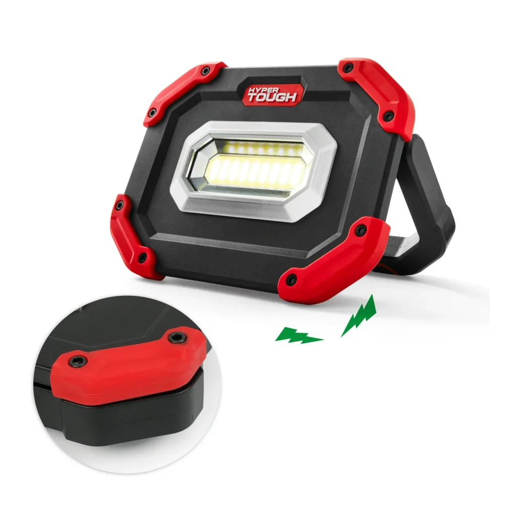 Hyper Tough 1200 Lumen LED Rechargeable Portable Work Light, Red, Black 5