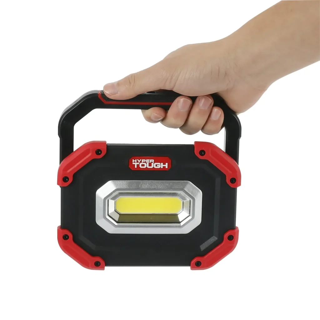 Hyper Tough 1200 Lumen LED Rechargeable Portable Work Light, Red, Black 6