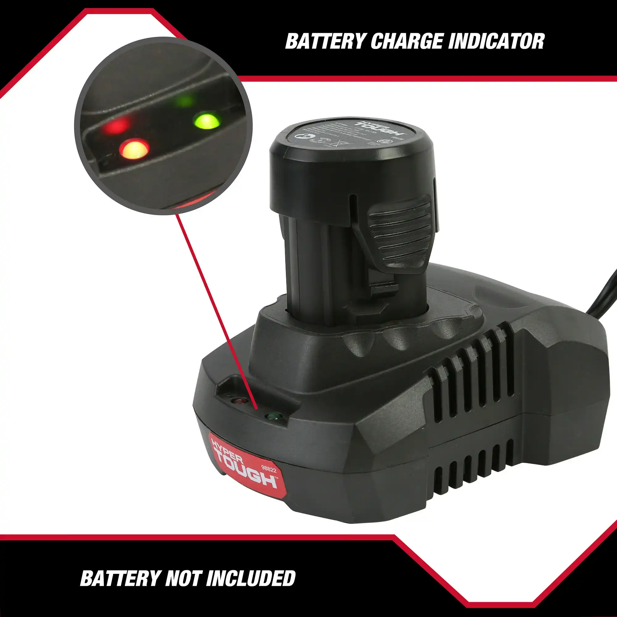 Hyper Tough 12V Max Fast Battery Charger for 12V Lit-Ion Batteries, 98822 3