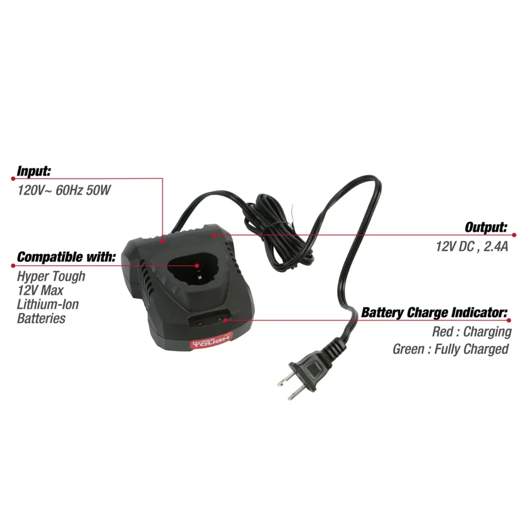 Hyper Tough 12V Max Fast Battery Charger for 12V Lit-Ion Batteries, 98822 4