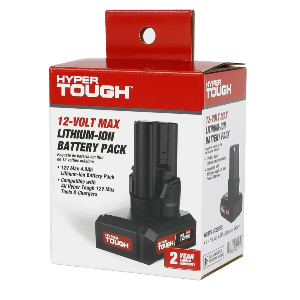 Hyper Tough 12V Max Lithium-Ion 4.0Ah Battery, Model 80104 4