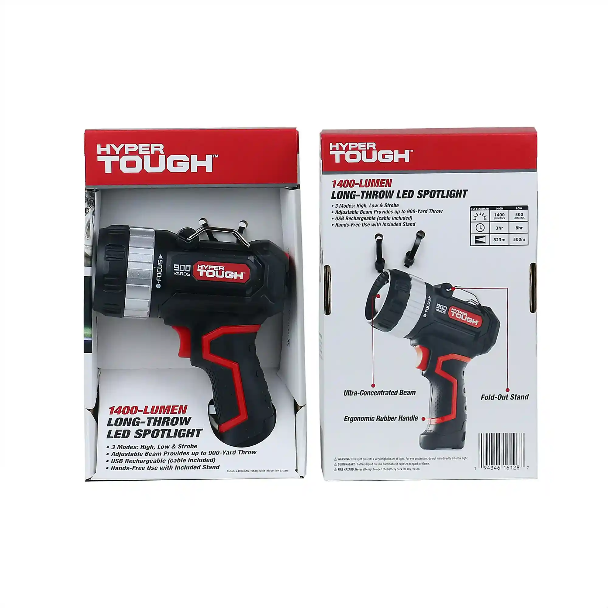 Hyper Tough 1400-Lumen Focusing Rechargeable LED Spotlight 5