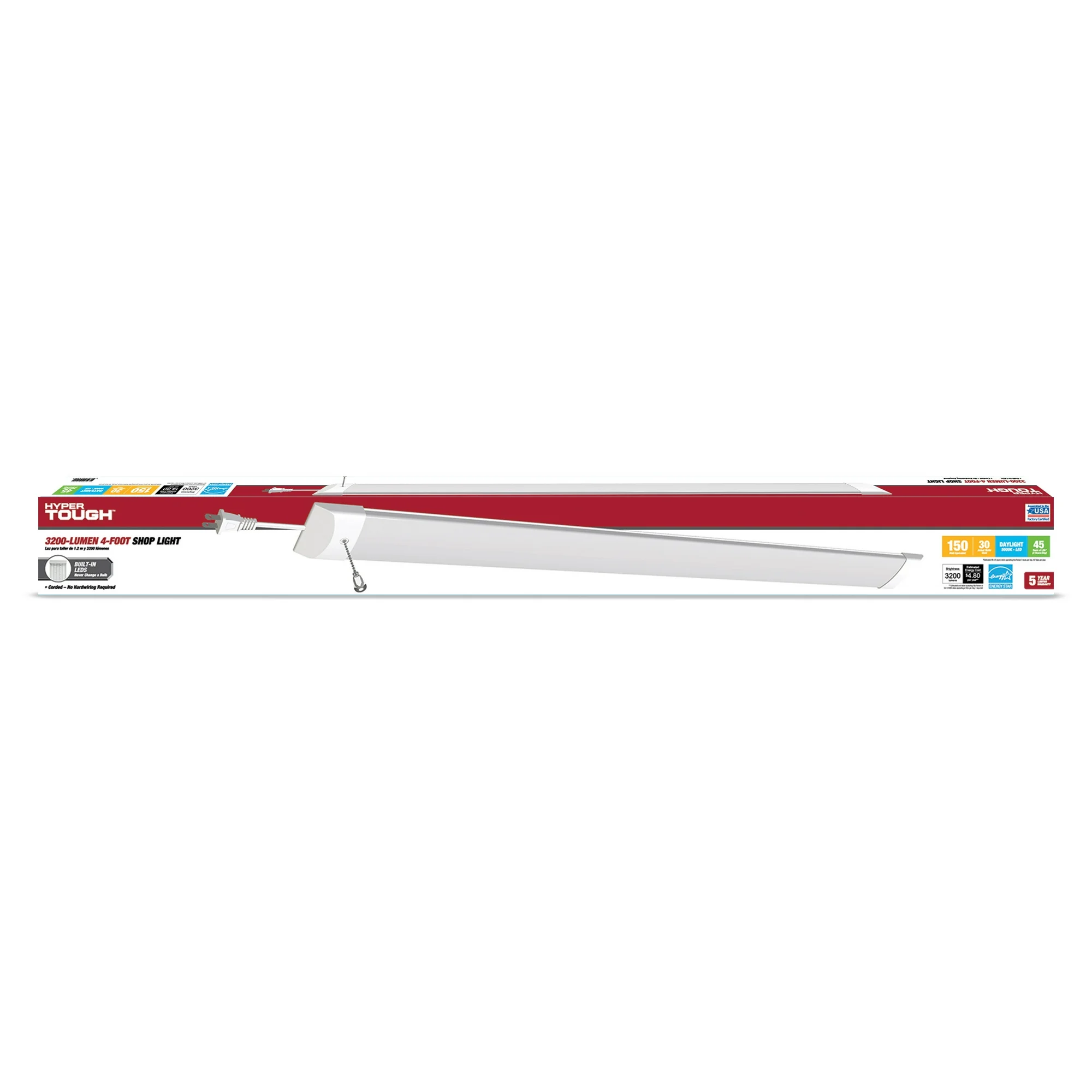 Hyper Tough 3200 Lumen 4ft Slim LED Shop Light 2